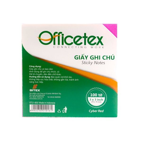 Giấy Ghi Chú Officetex 3x3 Cyber Đỏ