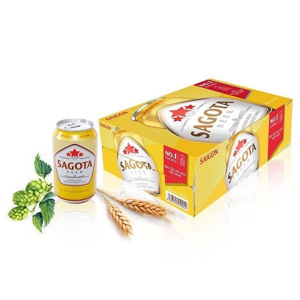 Thùng 24 Lon Bia Sagota 330ml