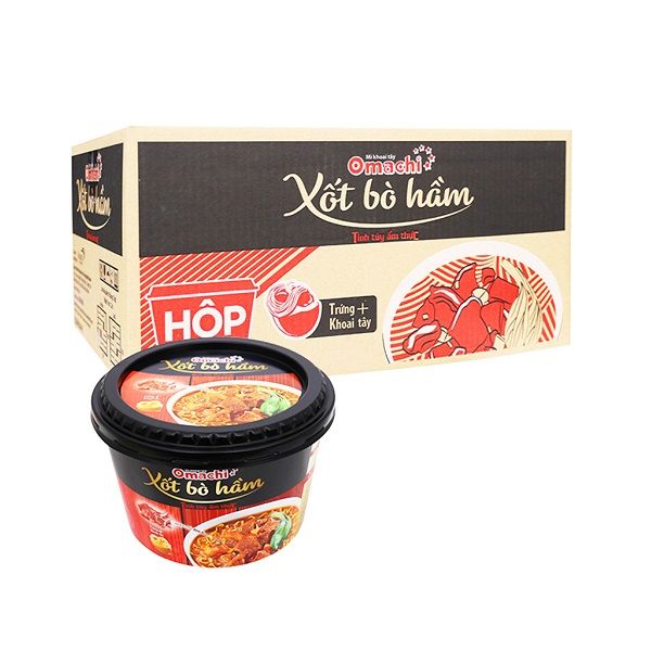 Thùng 12 Mì Tô Omachi Xốt Bò Hầm 93g