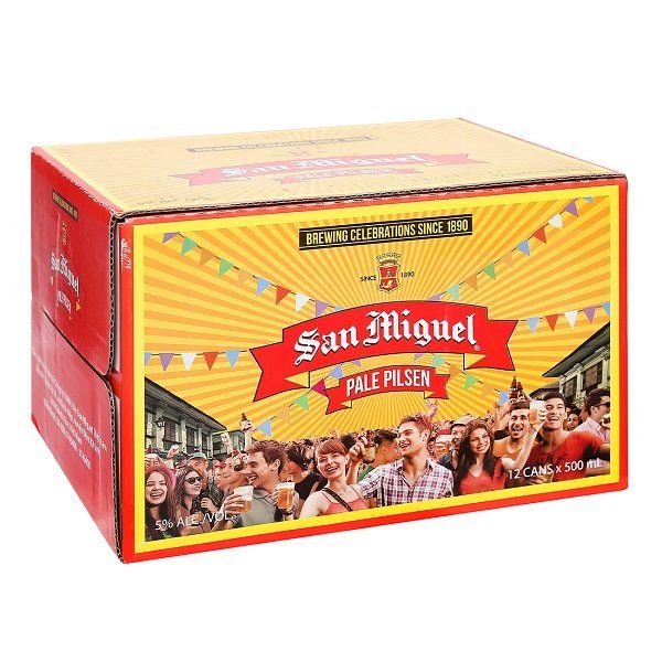 Thùng 12 Bia San Miguel Pale Pilsen 500ml