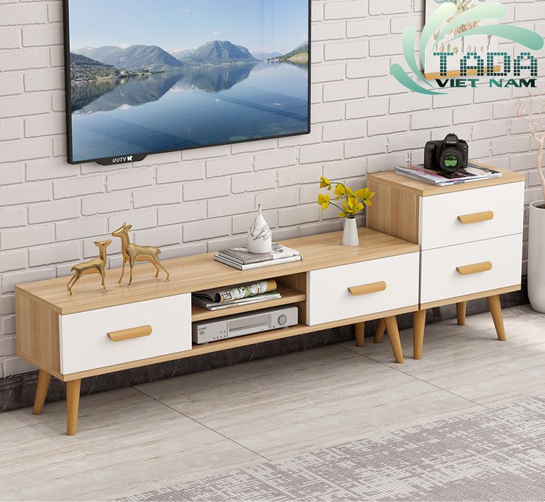 Kệ Tivi Để Sàn Kết Hợp Tab 2 Ngăn Kéo TD629