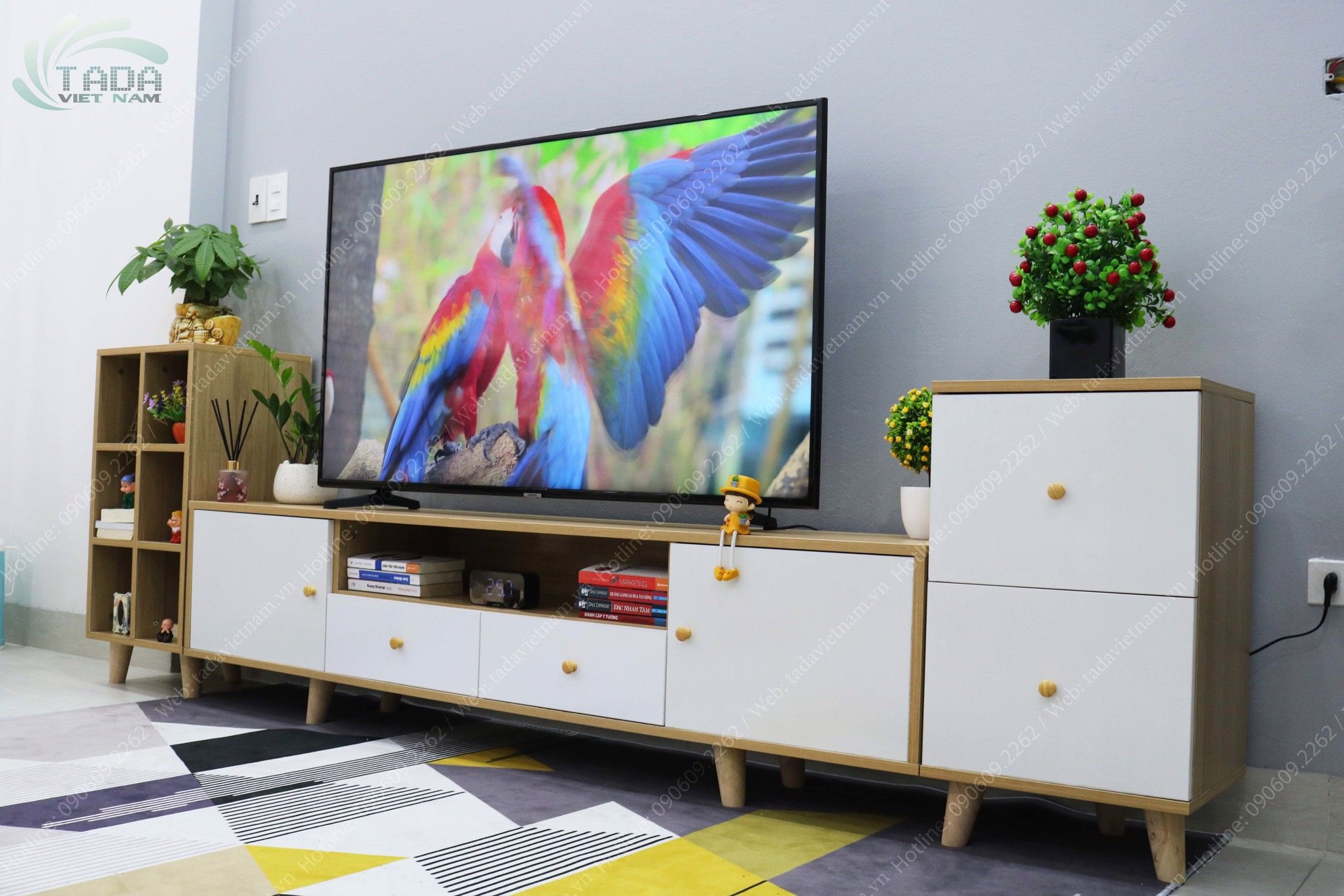 Kệ Tivi Tada Để Sàn Kết Hợp Tủ Kệ Bắc Âu TD657