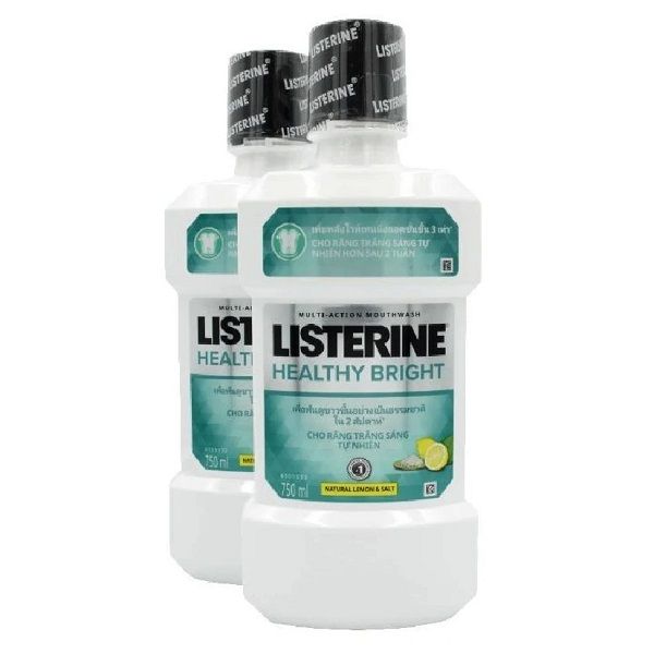 Combo 2 Nước Súc Miệng Làm Trắng Răng Listerine Healthy Bright 750ml