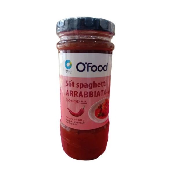 Sốt Spaghetti O'food Arrabbiata Vị Cay 220g (Hũ)