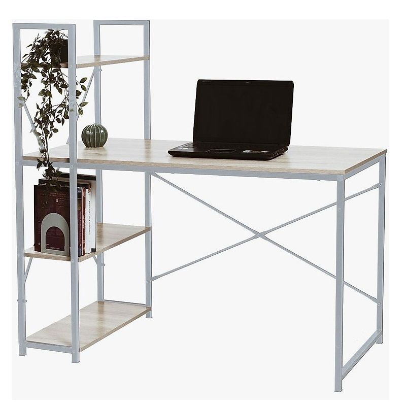 Bàn Học Kèm Kệ Sách MK-184 120x60x100cm Màu Xám