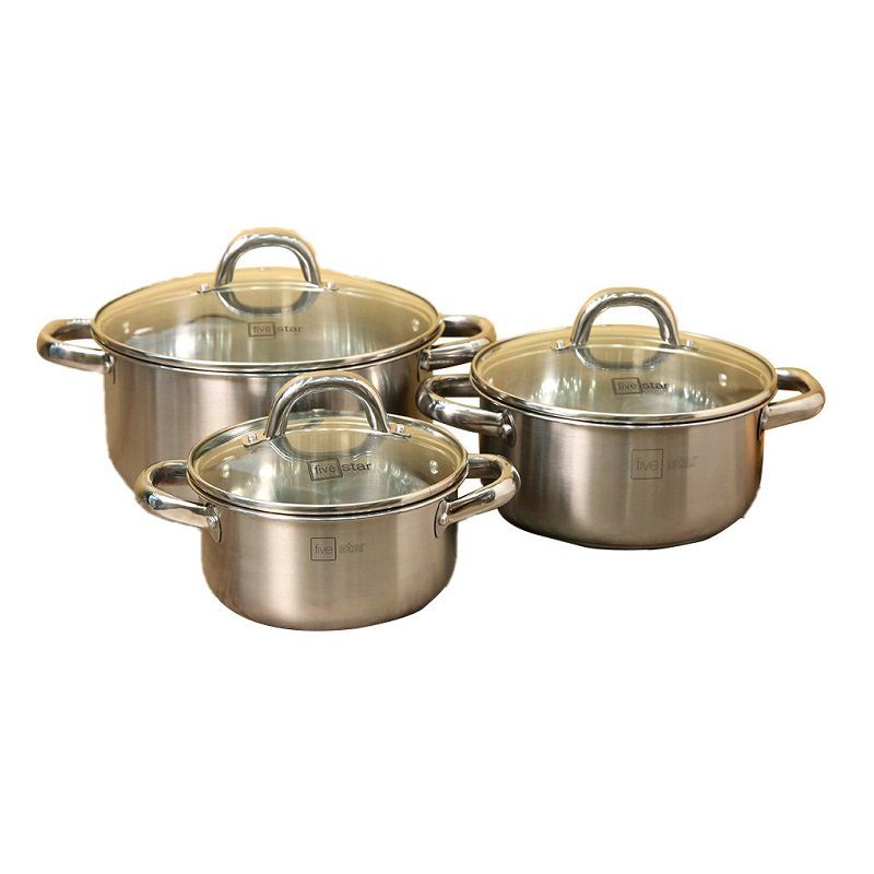 Bộ 3 Nồi Inox 3 Đáy Nk Fivestar FSB3IN004