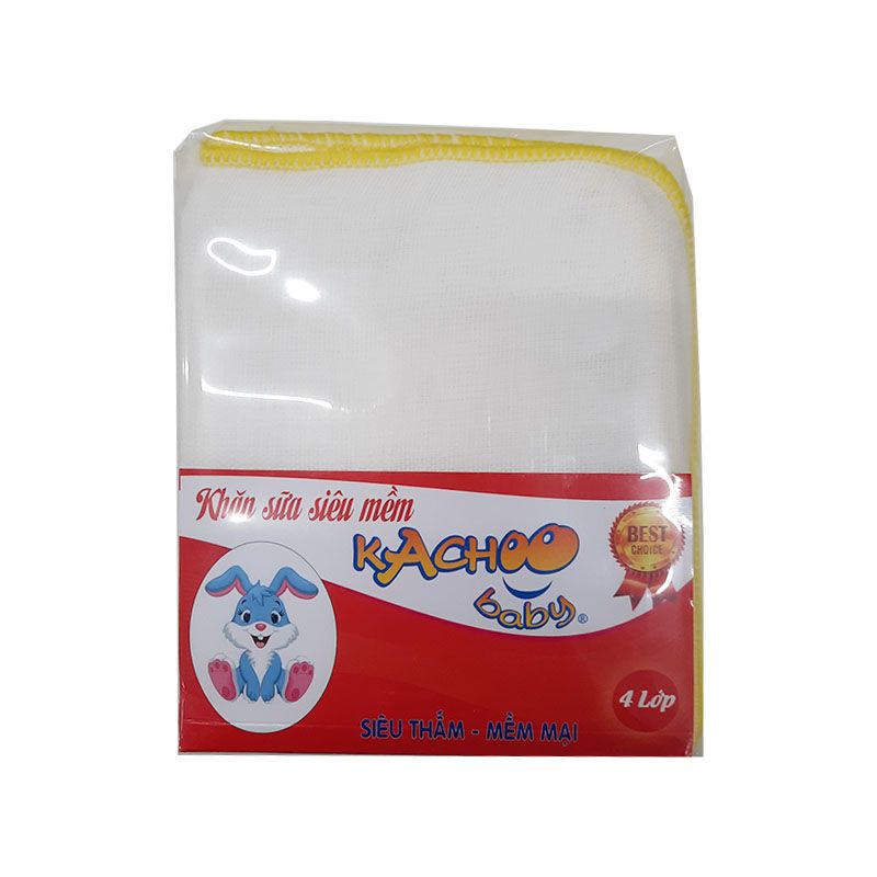 Khăn Sữa Siêu Mềm 4 Lớp Kachoo Baby 10 Cái 24x28cm - Giao Màu Ngẫu Nhiên