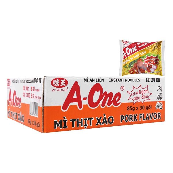 Thùng 30 Mì A-One Hương Vị Xào Gói 85g