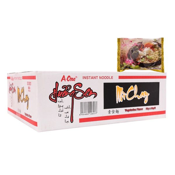 Thùng 30 Mì A-One Hương Vị Chay Hương Sen Gói 85g