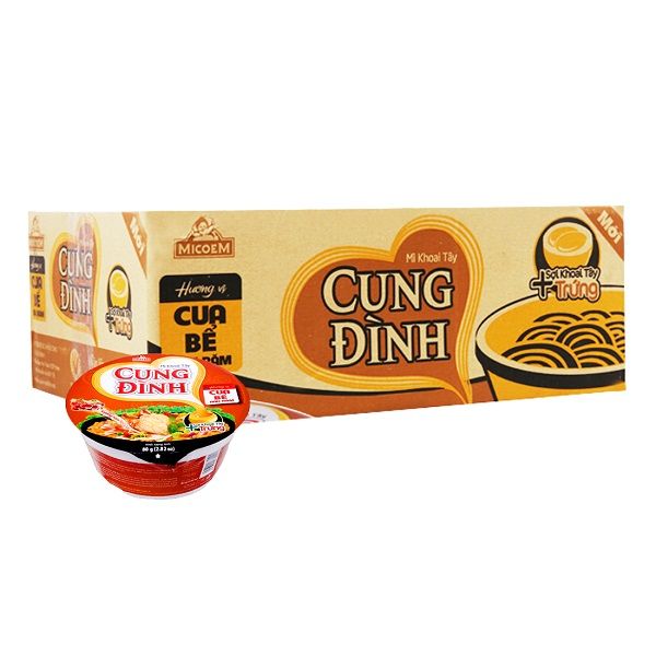 Thùng 12 Mì Tô Cung Đình Cua Bể Rau Răm 80g