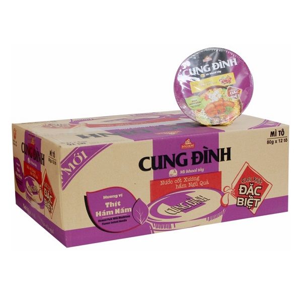 Thùng 12 Mì Tô Cung Đình Thịt Hầm Nấm 80g