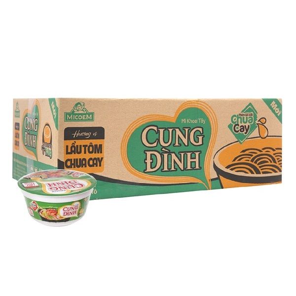 Thùng 12 Mì Tô Cung Đình Lẩu Tôm Chua Cay 80g