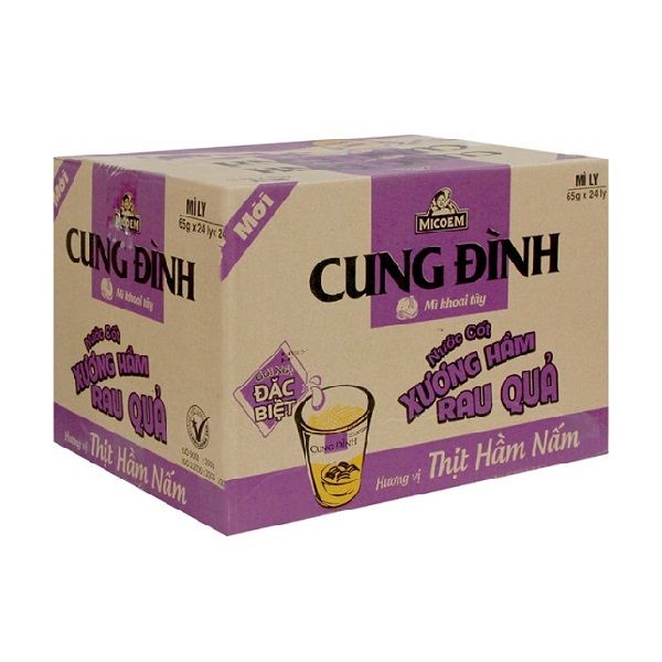 Thùng 24 Mì Ly Cung Đình Thịt Hầm Nấm 65g