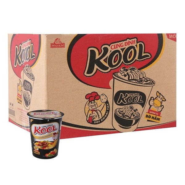 Thùng 24 Mì Cung Đình Kool Khoai Tây Vị Bò Hầm Ly 65g
