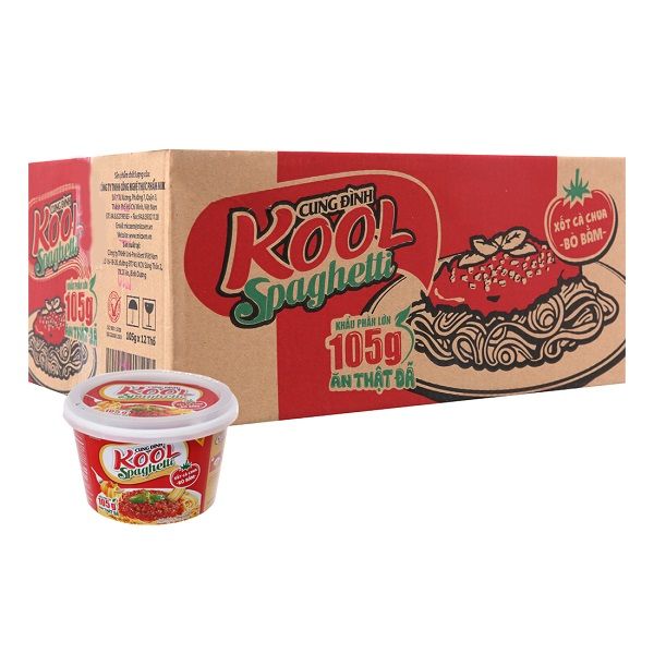 Thùng 12 Mì Kool Spaghetti Hộp 105g