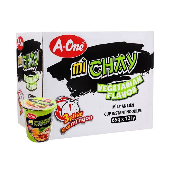 Thùng 12 Mì Ly Chay A-One 65g