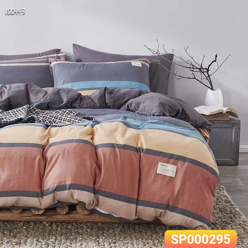 Bộ Ga Gối Cotton Đũi Kèm Vỏ Chăn (Giao Màu Ngẫu Nhiên)