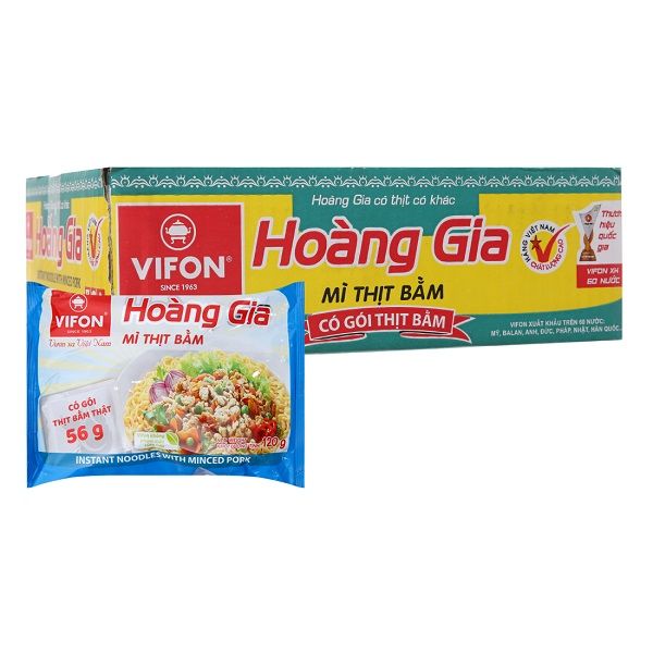 Thùng 18 Mì Thịt Bằm Hoàng Gia 120g