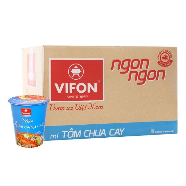 Thùng 24 Mì Ly Vifon Tôm Chua Cay 60g