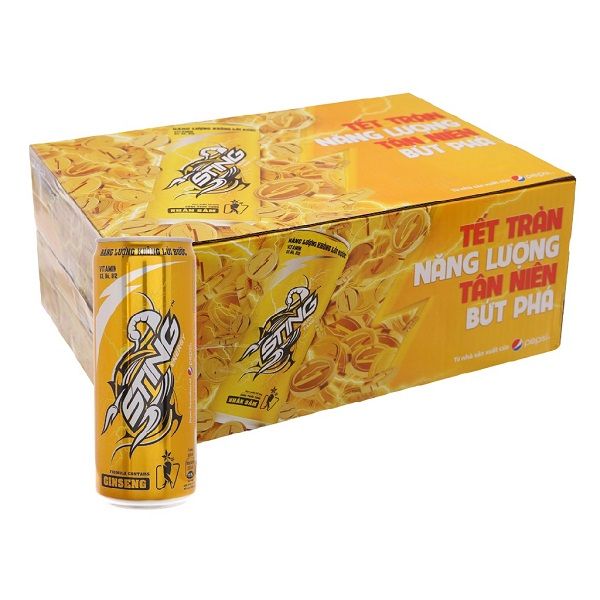 Thùng 24 Nước Tăng Lực Sting Gold Sleek 330ml