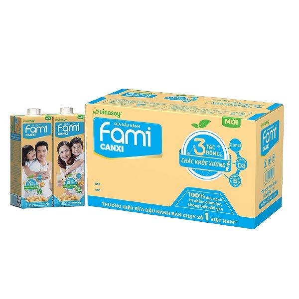 Thùng 10 Sữa Đậu Nành Fami Canxi 1L