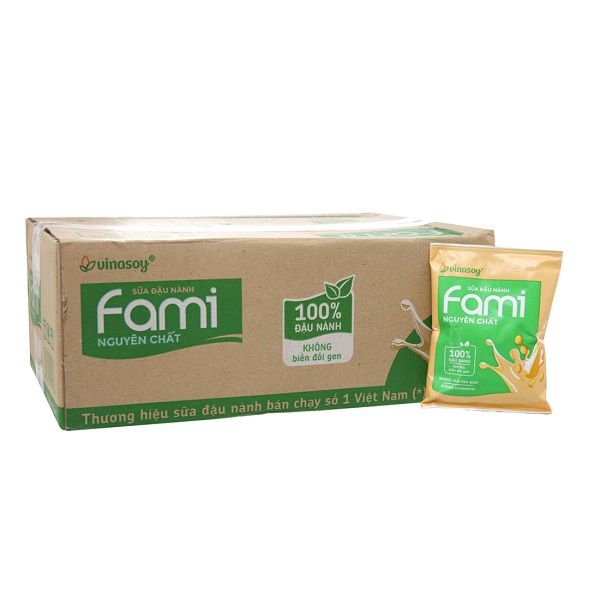 Thùng 40 Sữa Đậu Nành Fami Nguyên Chất Bịch 200ml