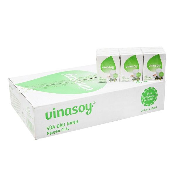 Thùng 36 Sữa Đậu Nành Vinasoy Nguyên Chất 200ml