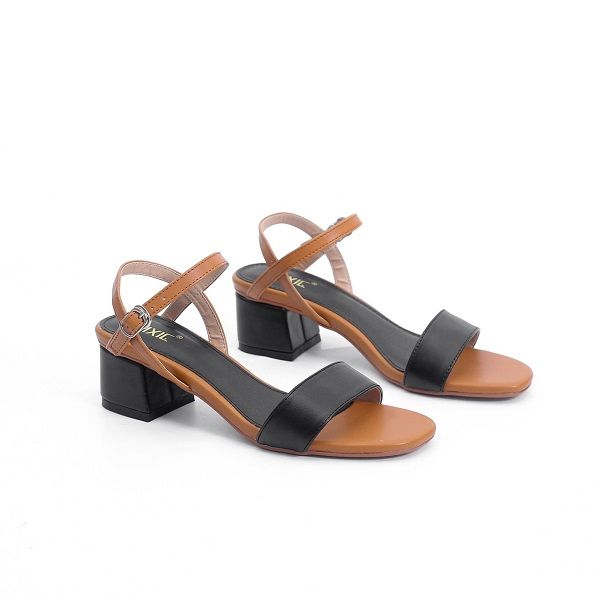 Giày Sandal Cao Gót 5cm Màu Nâu-Đen Pixie X476 (Store 5703)