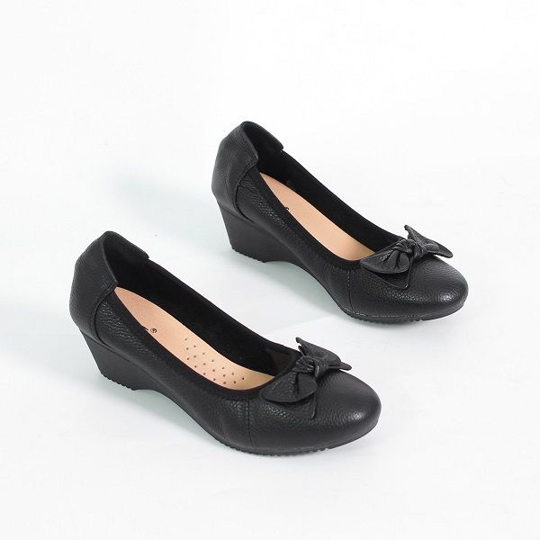 Giày Búp Bê Nữ Đế Xuồng 3cm Da Thật Màu Đen Pixie X461 (Store 5703)