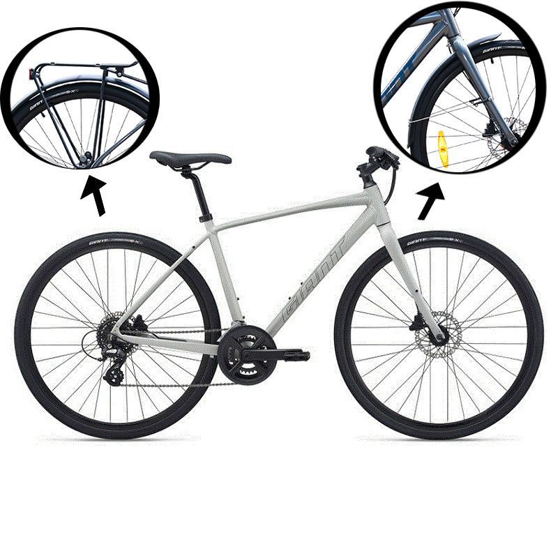 Xe Đạp Đường Phố Touring Giant Escape 2 City Disc 700C 2021 (Concrete, Có Vè Trước Sau)