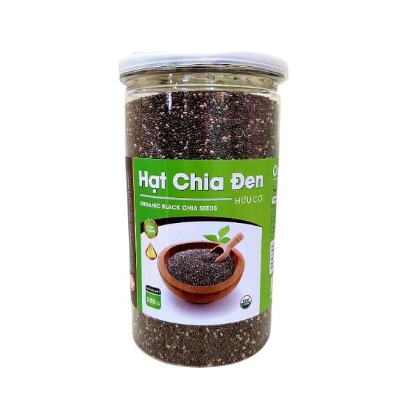 Hạt Chia Đen Hữu Cơ Wellbeing Hũ 500g