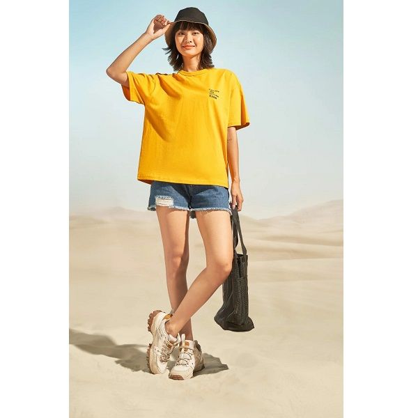 Áo Thun Nữ Oversize Couple TX Màu Vàng 2008