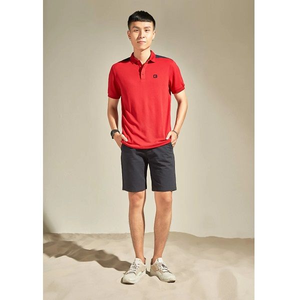 Áo Polo Cafe Phối Couple TX Màu Đỏ 1001