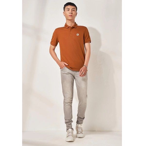 Áo Polo Cafe Phối Couple TX Màu Nâu 1001
