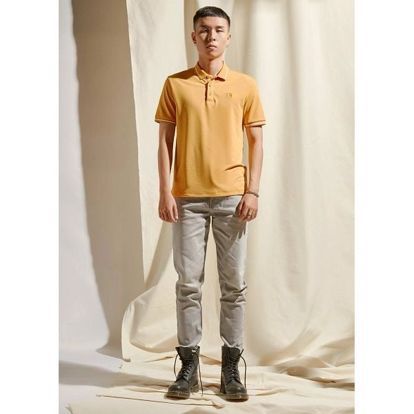 Áo Polo Café Bo Sọc Couple TX Màu Vàng 3020