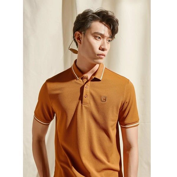Áo Polo Café Bo Sọc Couple TX Màu Nâu 3020