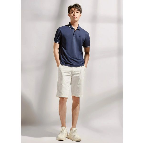 Áo Polo Café Bo Sọc Couple TX Màu Xanh Đen 3020