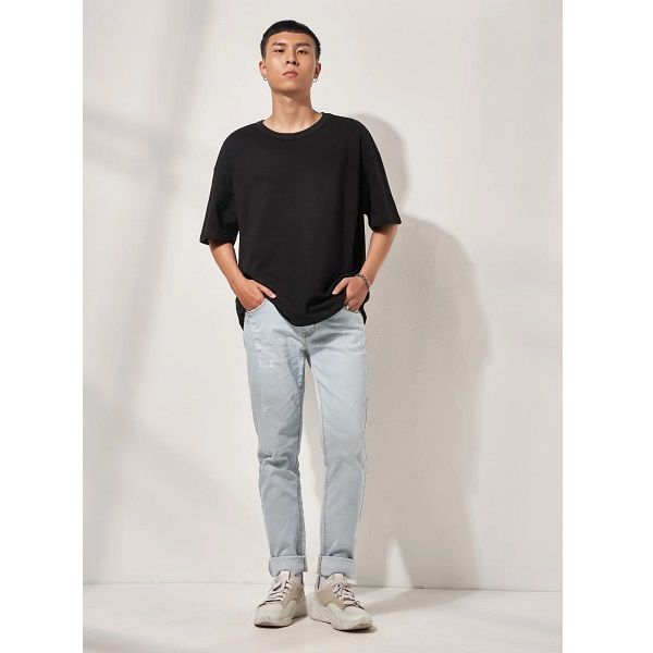 Áo Thun Basic Oversize Nam Couple TX Màu Đen 1006