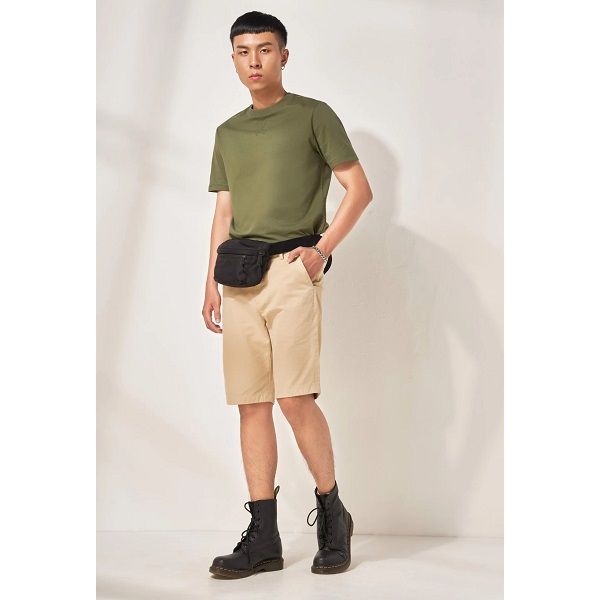 Quần Kaki Ngắn Nam Couple TX Màu Nâu Nhạt 1001