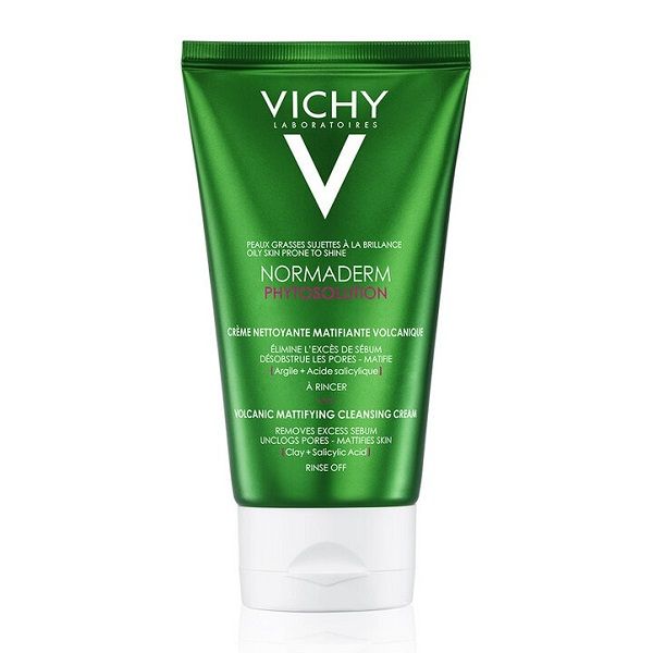 Sữa Rửa Mặt Từ Đất Sét, Đá Khoáng Núi Lửa & Salicylic Acid Vichy Normaderm Phytosolution Volcanic Mattifying Cleansing Cream 125ml