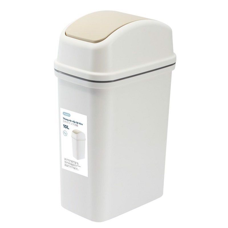 Thùng Rác Nắp Lật Hiro 10l Có Lõi