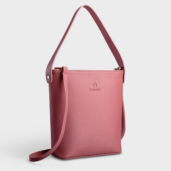Túi Đeo Chéo Thời Trang Màu Hồng Ruốc Yuumy YN80HR (Store 5703)