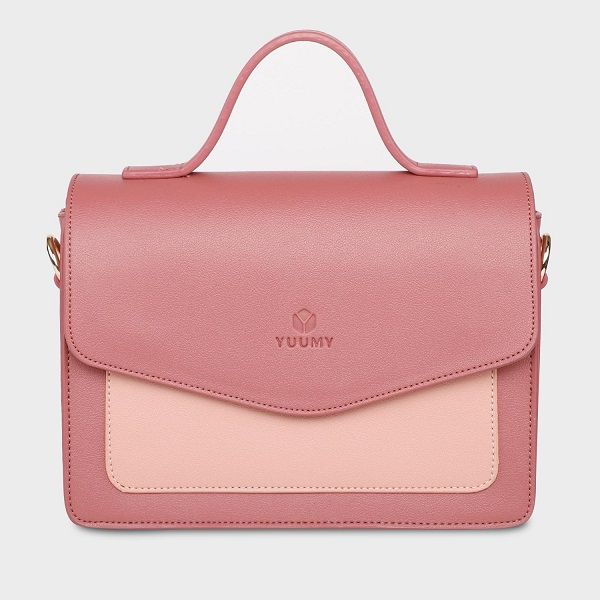 Túi Đeo Chéo Thời Trang Màu Hồng Ruốc Yuumy YN74HR (Store 5703)