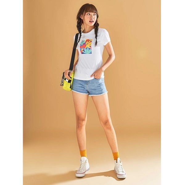 Áo Thun Nữ In Họa Tiết Màu Trắng Couple TX 2015 (Store 5703)