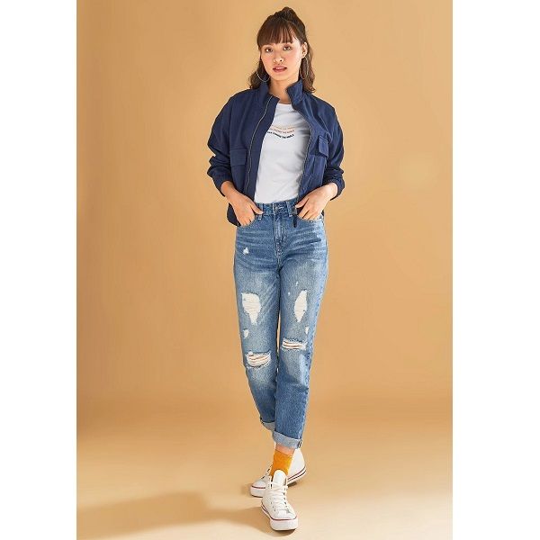 Áo Khoác Nữ Khaki Màu Xanh Đen Couple TX WOF 2001 (Store 5703)