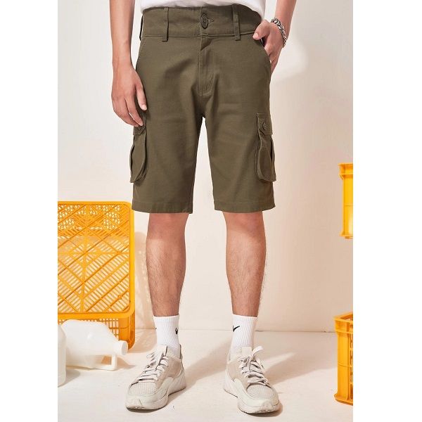 Quần Nam Kaki Ngắn Túi Hộp Màu Rêu Couple TX MKS 3004 (Store 5703)