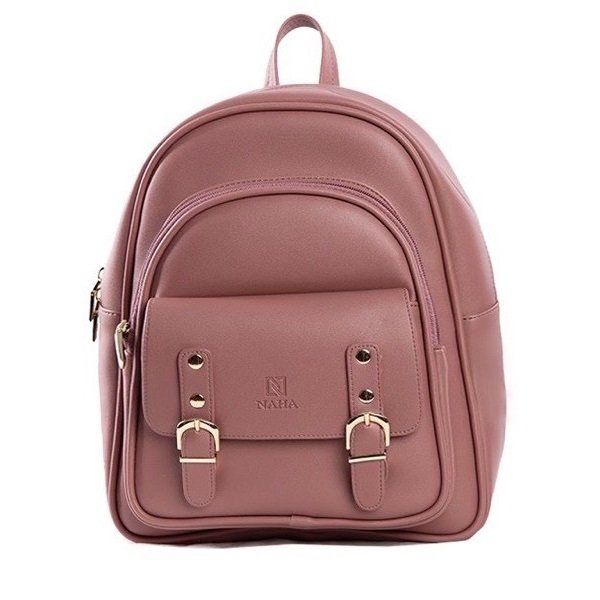 Balo Nữ Thời Trang Naha Màu Hồng Ruốc BL01 (Store 5704)
