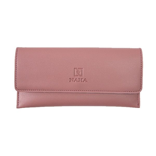 Ví Nữ Dài Cầm Tay Thời Trang Naha Màu Hồng Ruốc VN007 (Store 5704)