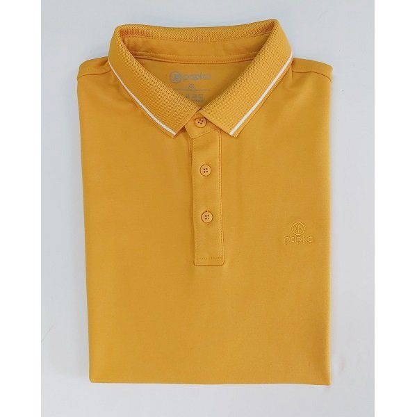 Áo Thun Nam Papka Màu Vàng Nghệ Viền Cổ Trắng 1103 (Store 5704)