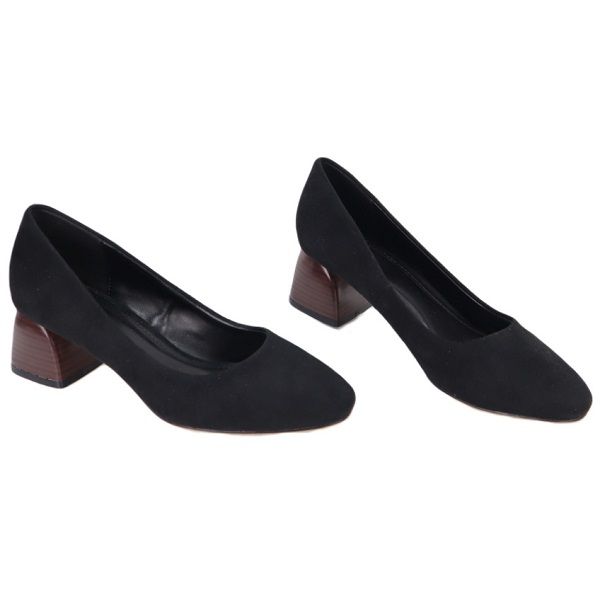 Giày Cao Gót Nữ Da Lộn Mũi Vuông Cao 5cm Cillie Màu Đen 1219 (Store 5703)